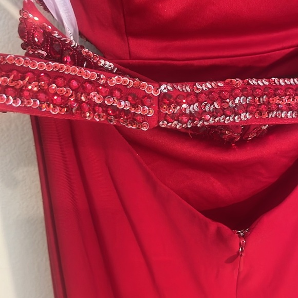 Sherri Hill Prom Dress Two Piece Beaded Red Sequin 6 - Picture 10 of 12